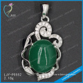 Fashion 925 sterling silver jade gemstone pendant
